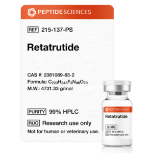 Retatrutide 12mg research peptide in sterile laboratory vial
