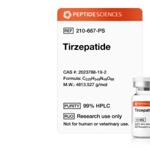 Tirzepatide 10mg research peptide in sterile laboratory vial
