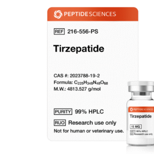 Tirzepatide 15mg research peptide in sterile laboratory vial